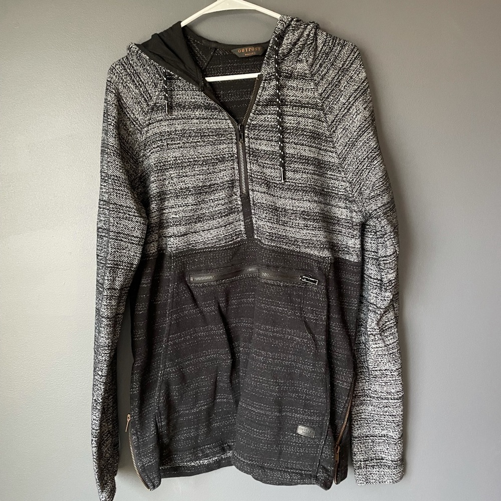 NWOT zipper Detailed Heavy Weight Sweatshirt  - Gray, Black Tones